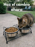 Comedor Doble Elevado para Gato – Antideslizante y Desmontable