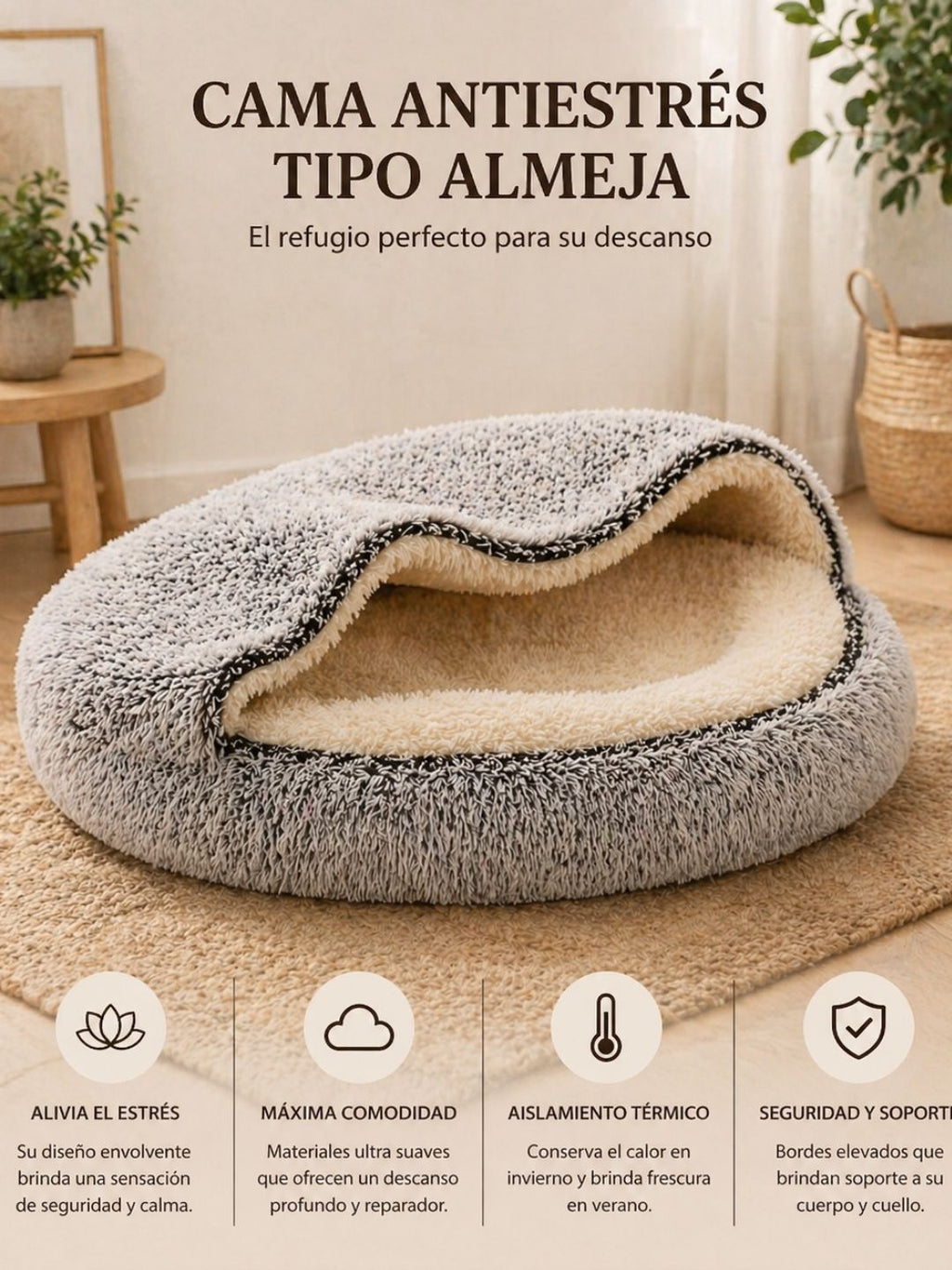 Cama Almeja Antistrés