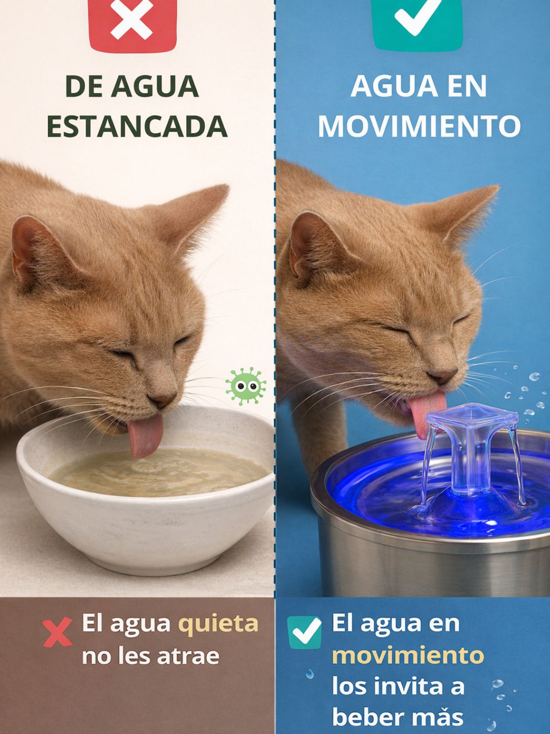 Fuente Dispensador Agua Bebedero Mascotas de Acero Inoxidable – 1.5 lts de agua