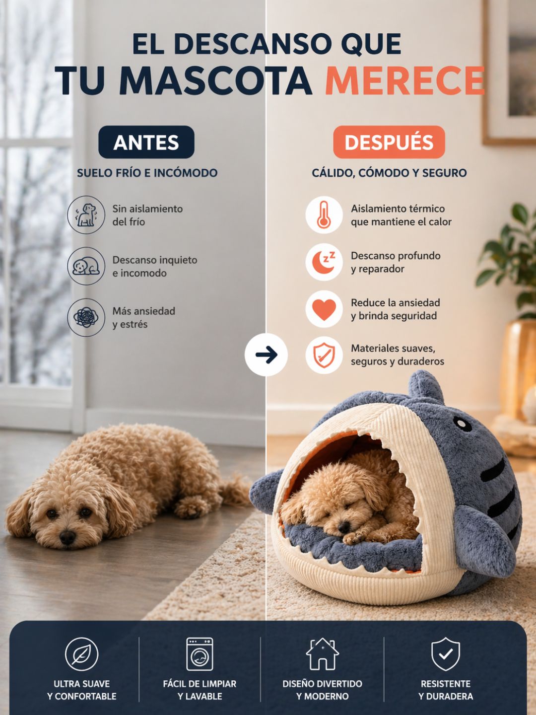 Cama tiburón Anti estrés