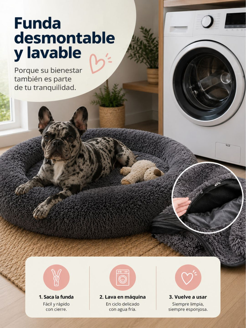 Cama Premium Desmontable Lavable para Perros (Preventa 👀)