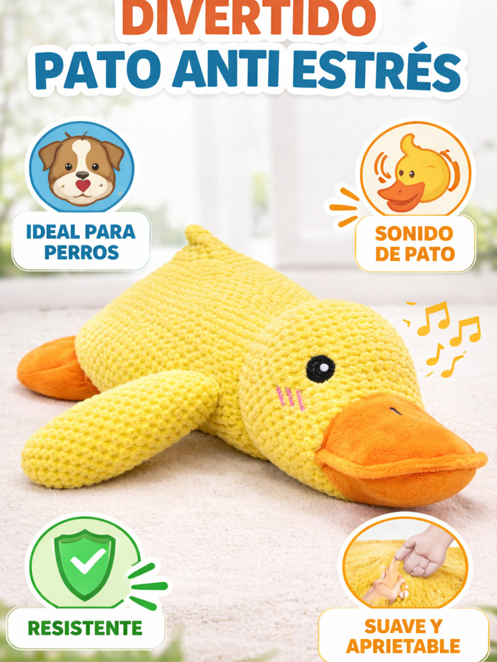 Pato Gigante Ultra Suave para Perros – 45 cm