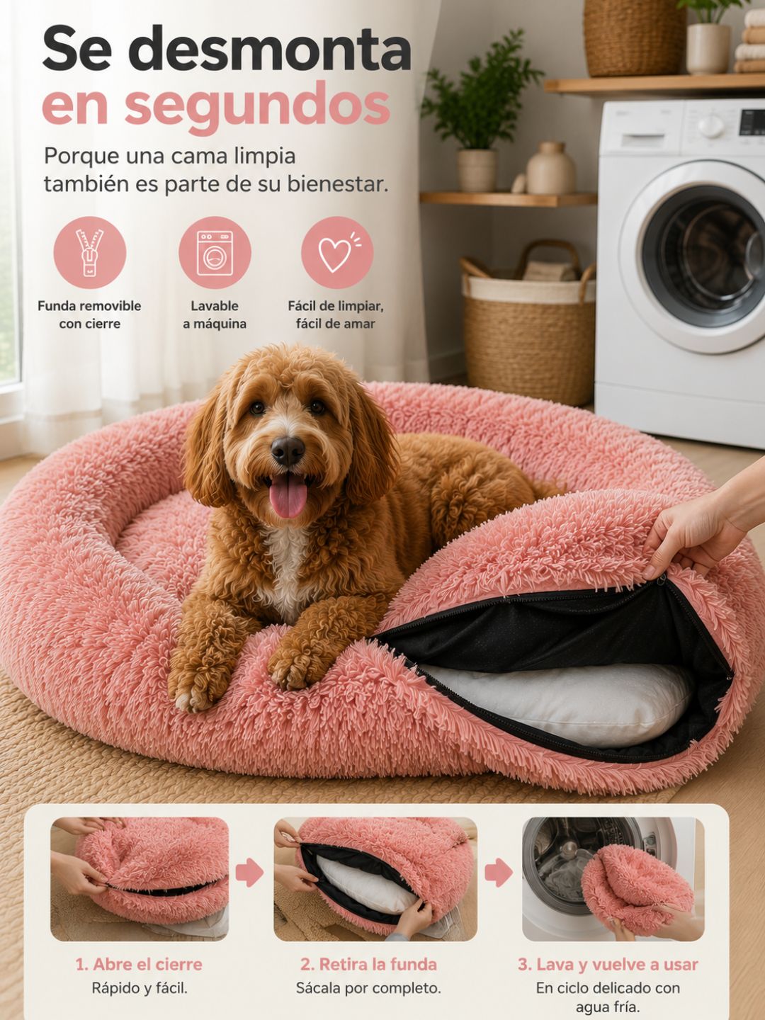 Cama Premium Desmontable Lavable para Perros (Preventa 👀)