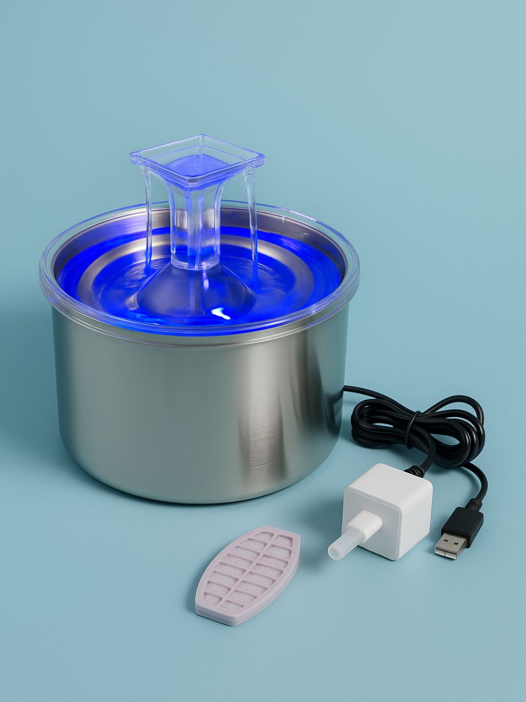 Fuente Dispensador Agua Bebedero Mascotas de Acero Inoxidable – 1.5 lts de agua